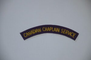 WWII PATTERN CANADA ARMY CANADIAN CHAPLAIN SERVICE CLOTH SHOULDER TITLE X 1 COPY