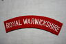 ROYAL WARWICKSHIRE SINGLE CLOTH SHOULDER TITLE
