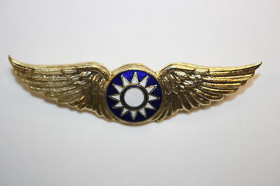 US ARMY AIR FORCE FLYING TIGERS AVG PILOT'S WING METAL & ENAMEL SUPERB COPY CBI