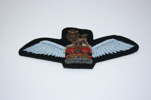 BRITISH ARMY GLIDER PILOT WING AIRBORNE BULLION WIRE QUEEN'S CROWN