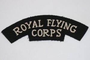 WW1 BRITISH ROYAL FLYING CORPS RFC CLOTH SHOULDER TITLE SINGLE RAF RELATED COPY