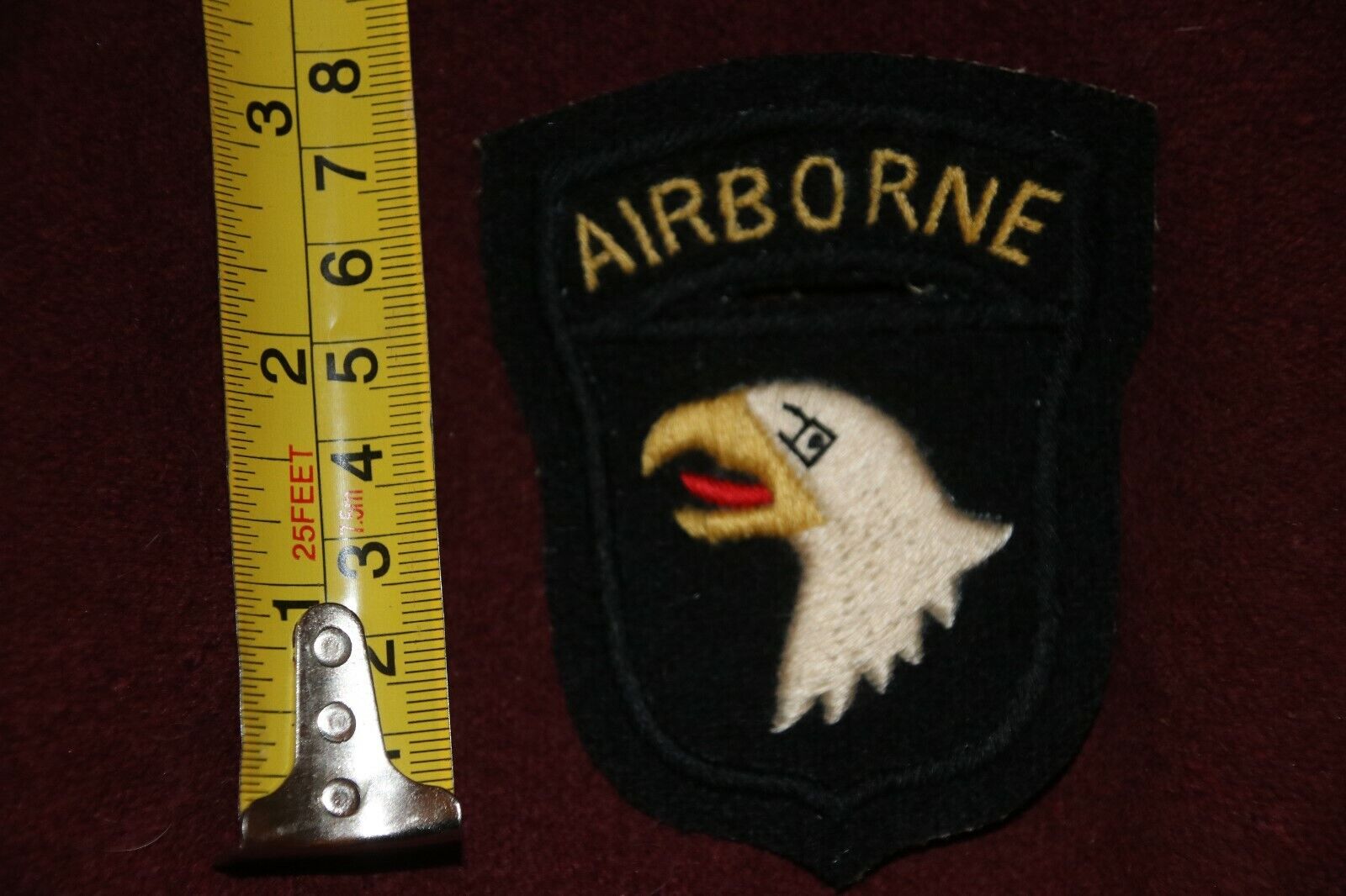 WWII 101ST AIRBORNE ABN DIVISION FELT CLOTH PATCH BRITISH MADE PATTERN #3