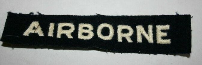 BRITISH AIRBORNE WHITE ON BLACK CLOTH SHOULDER TITLE