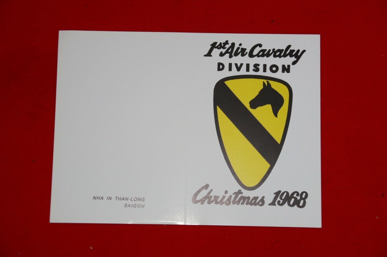 US ARMY 1ST AIR CAVALRY DIVISION 1968 CHRISTMAS CARD VIETNAM GOOD REPLICA X 2