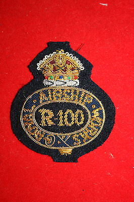SUPERB RARE COPY R100 ROYAL AIRSHIP WORKS OFFICERS BULLION CAP BADGE
