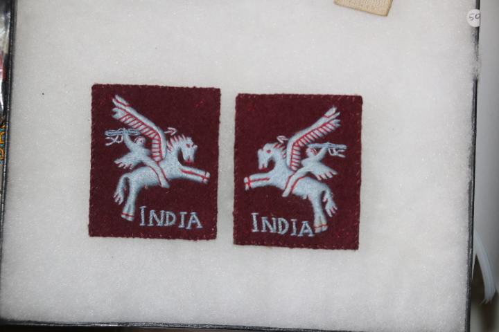 BRITISH AIRBORNE INDIA PEGASUS PATCHES EXCELLENT PAIR PARACHUTE REGIMENT